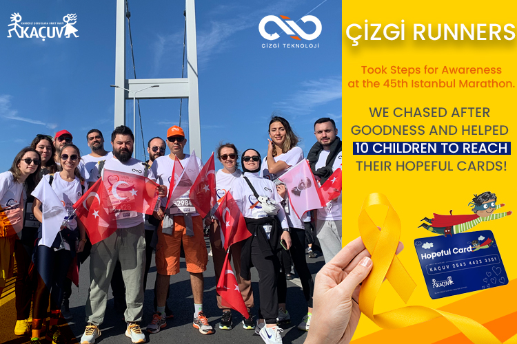 At the 45th Istanbul Marathon, we took steps as Çizgi Runners to support KAÇUV!